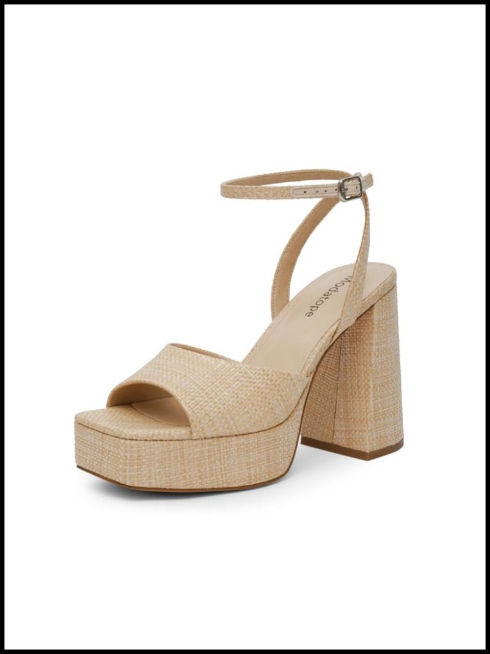 Women's Platform Heels Chunky Open Toe Ankle Strap PU Leather Sandals